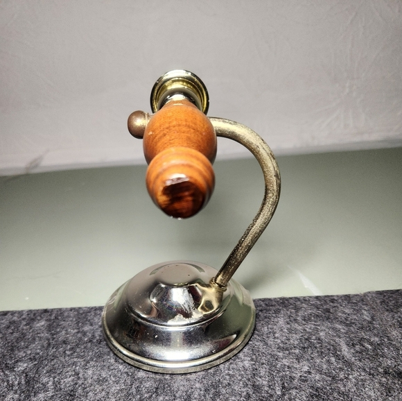 HOME INTERIORS LADY GIMBEL WOOD/BRASS CANDLESTICK SCONCE Wall Mount/Table - Picture 3 of 6